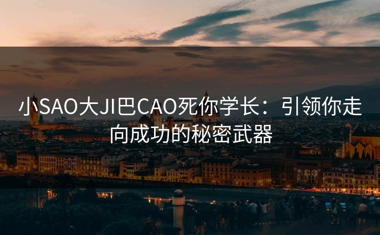 小SAO大JI巴CAO死你学长：引领你走向成功的秘密武器